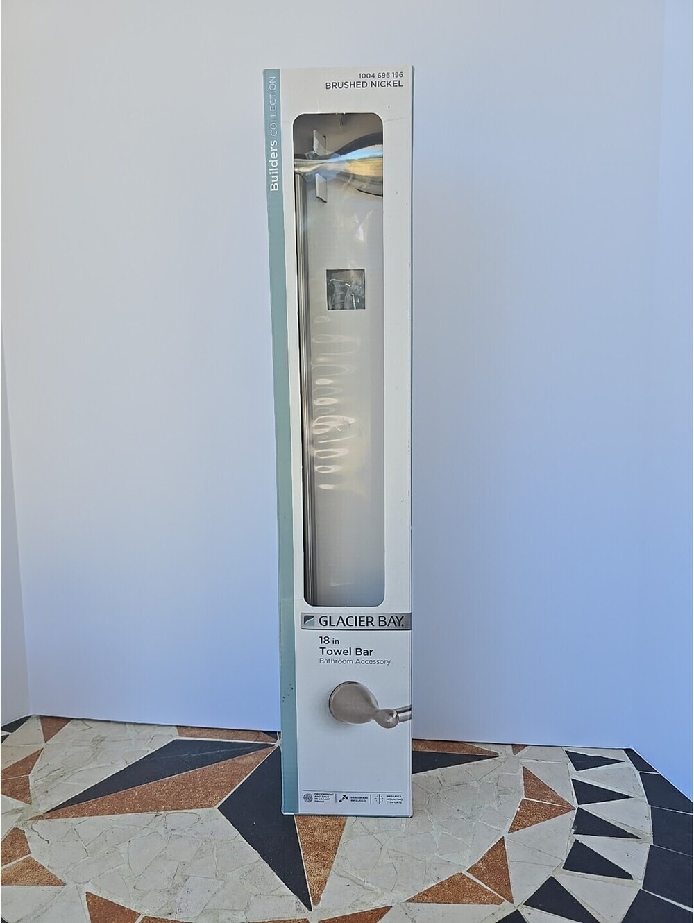 Glacier Bay Builders 18 in. Wall Mounted Towel Bar in Brushed Nickel! NEW